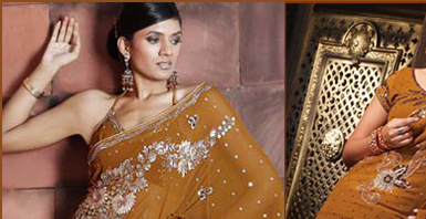 Saree in Ochre