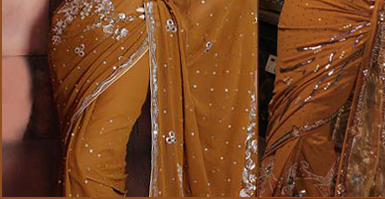 Lehenga in Ochre