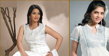Saree in White