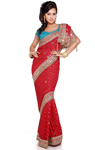 Cbazaar Eye Catching Red Saree