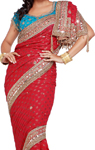 Cbazaar Eye Catching Red Saree