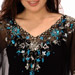 Floral Embroidered Black Georgette Kaftan