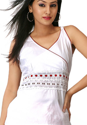 Empire Cut White Pure Cotton Top