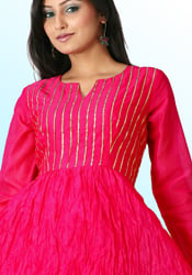 Deep Pink Kota Silk Trendy Top