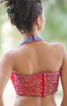 Cbazaar Shaded Halter Neck Sequined Blouse