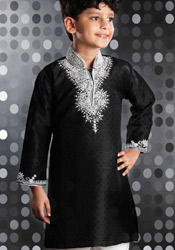 Black Jacquard Kurta Pyjama