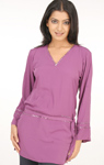 Cbazaar Dark Mauve Faux Crepe Kurti