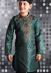 Elite Teal Jacquard Kurta Pyjama