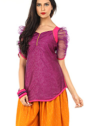 Magenta Printed Cotton Kurti