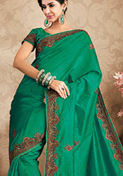 Pretty Green Pure Silk Saree