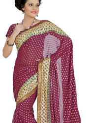 Pretty Wine Viscose Saree
