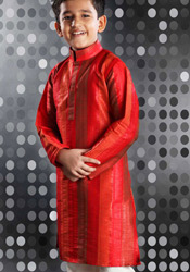 Red Art Silk Kurta Pyjama