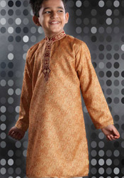 Rust Jacquard Kurta Pyjama