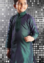 Teal Art Dupion Silk Kurta Pyjama