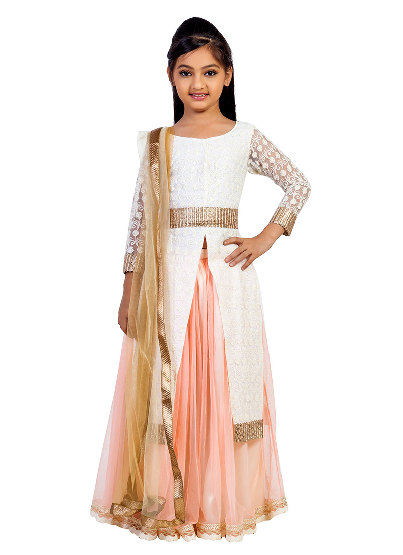 Buy Fab Net K N U Kids Long Choli Lehenga, Kids Wear Girls