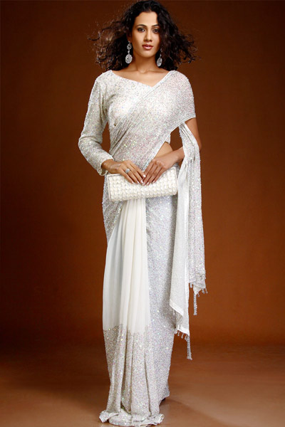 Cbazaar Ravishing Off White Saree