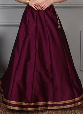 Wine Taffeta Skirt