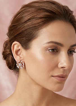 925 Sterling Silver Moissanite Bloom Floral Stud Earrings