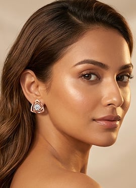 925 Sterling Silver Moissanite Geometric Triangle Solitaire Stud Earrings