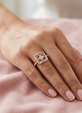 Beautiful Rose Gold 925 Sterling Silver Moissanite Ring