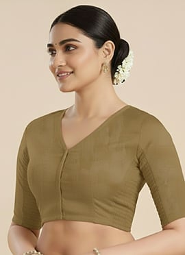 Beige Cotton Stretchable Blouse