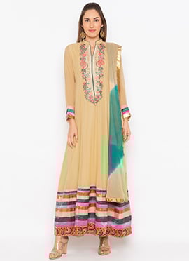 Beige Georgette Anarkali Suit