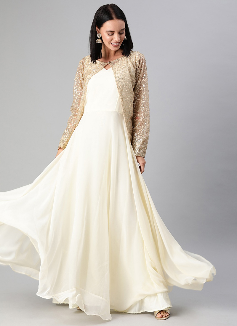 plain gown with jacket