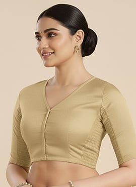 Beige Muslin Stretchable Blouse
