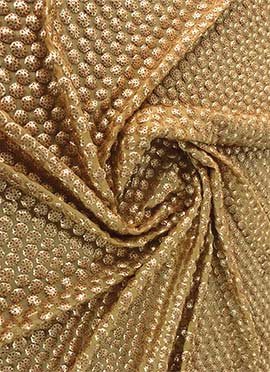 Beige Sequins Embroidered Georgette Fabric