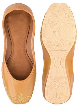 Beige Zari Work Juti