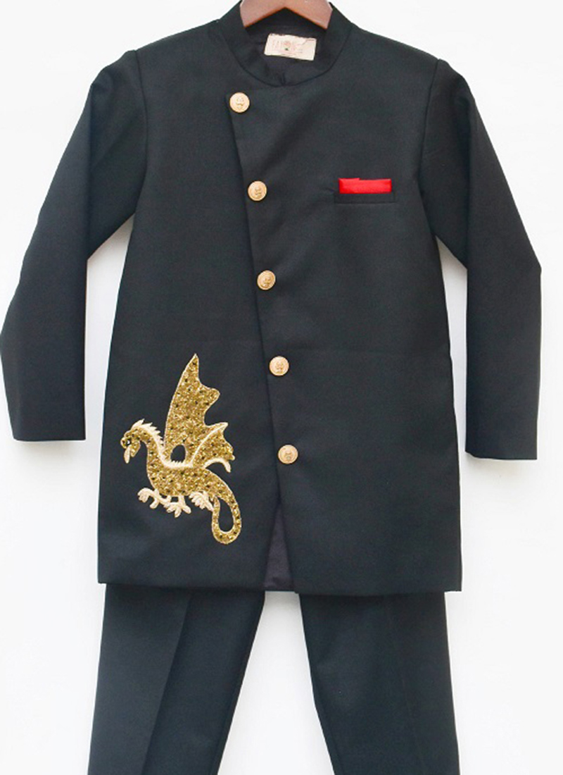 Designer Boys Suit - Black Kids Suit - Children Suits