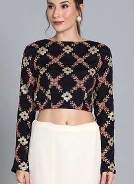 Black Embroidered Blouse