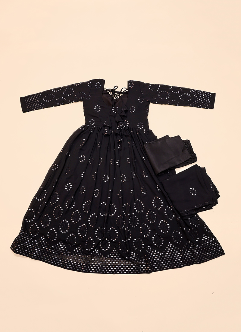 Yellow Anarkali style Suit Faux Georgette main image 1