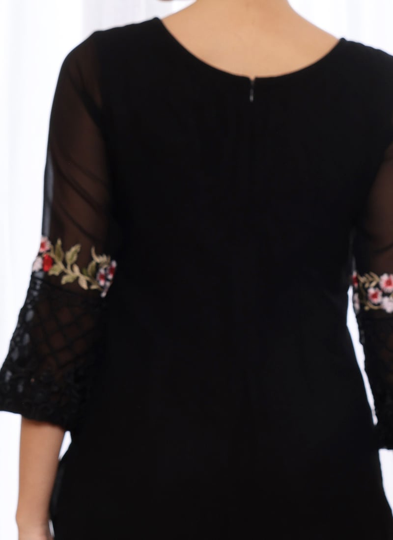 Brown Faux Georgette Pant Pakistani Suit main image 1