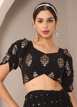 Black Georgette Embroidered Blouse
