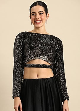 Black Georgette Embroidered Blouse