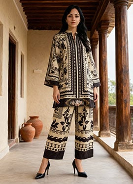 Black Rayon Digital Print Co ord sets