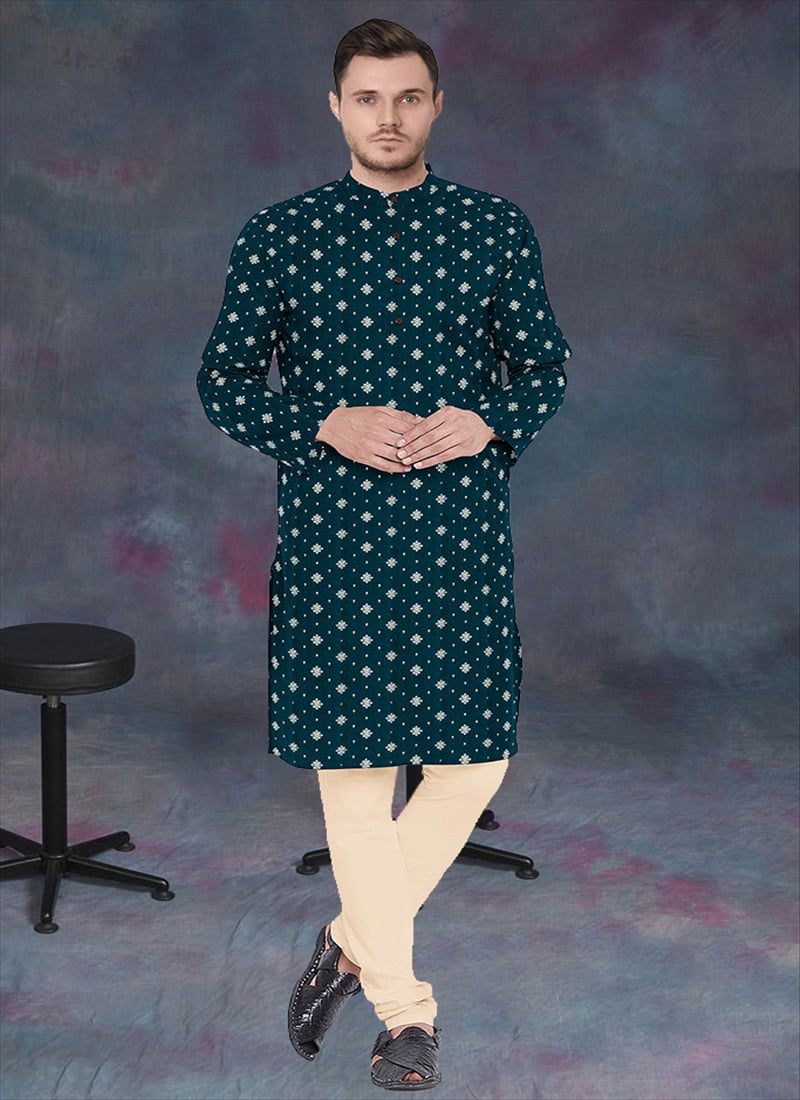 Blue  Art Silk Kurta Set