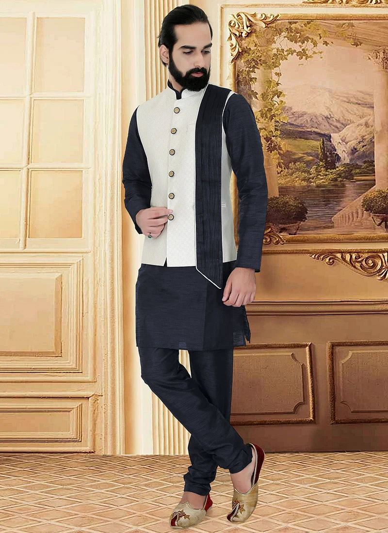 Blue Art Silk Bandi Set Party Wear