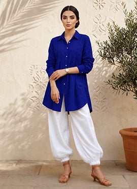 Blue Cotton Co Ord Set