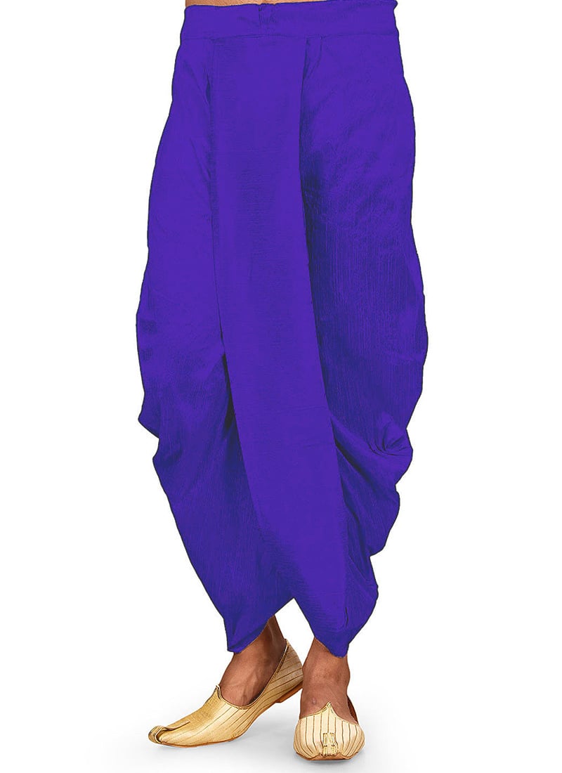 Blue Dupion Silk Dhoti Pant
