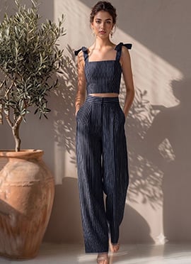 Blue Printed Cotton Co Ord Set
