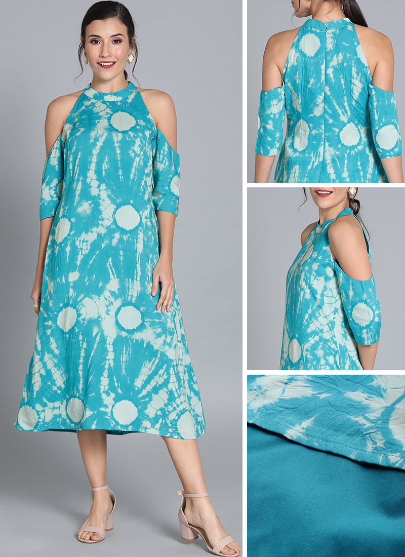 Blue Halter Neck Dress After Six Wear