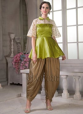 Ethnovog Bell Sleeve Top With Dhoti