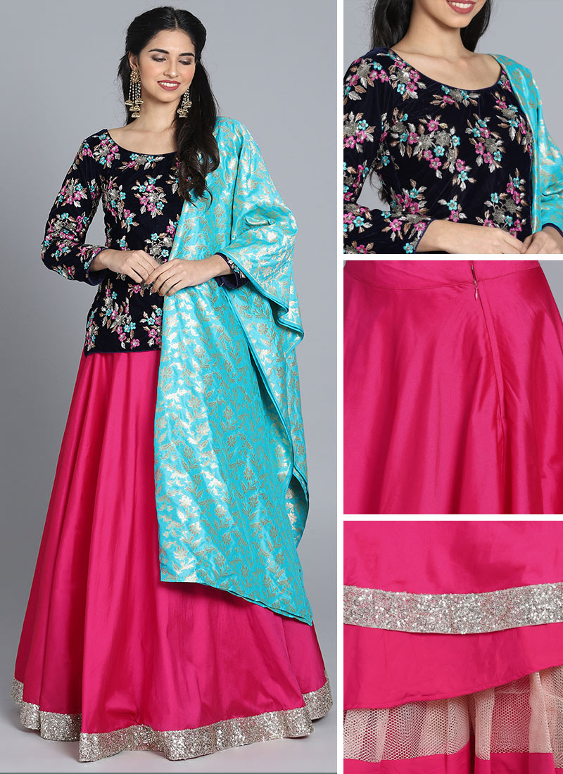 Ethnovog Embroidered Lehenga Set Party Wear