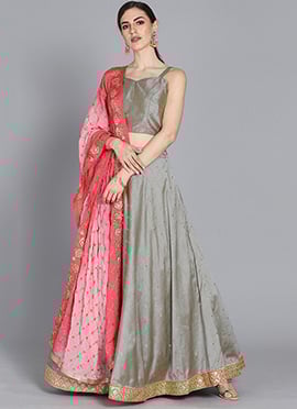 Ethnovog Grey Lehenga Choli