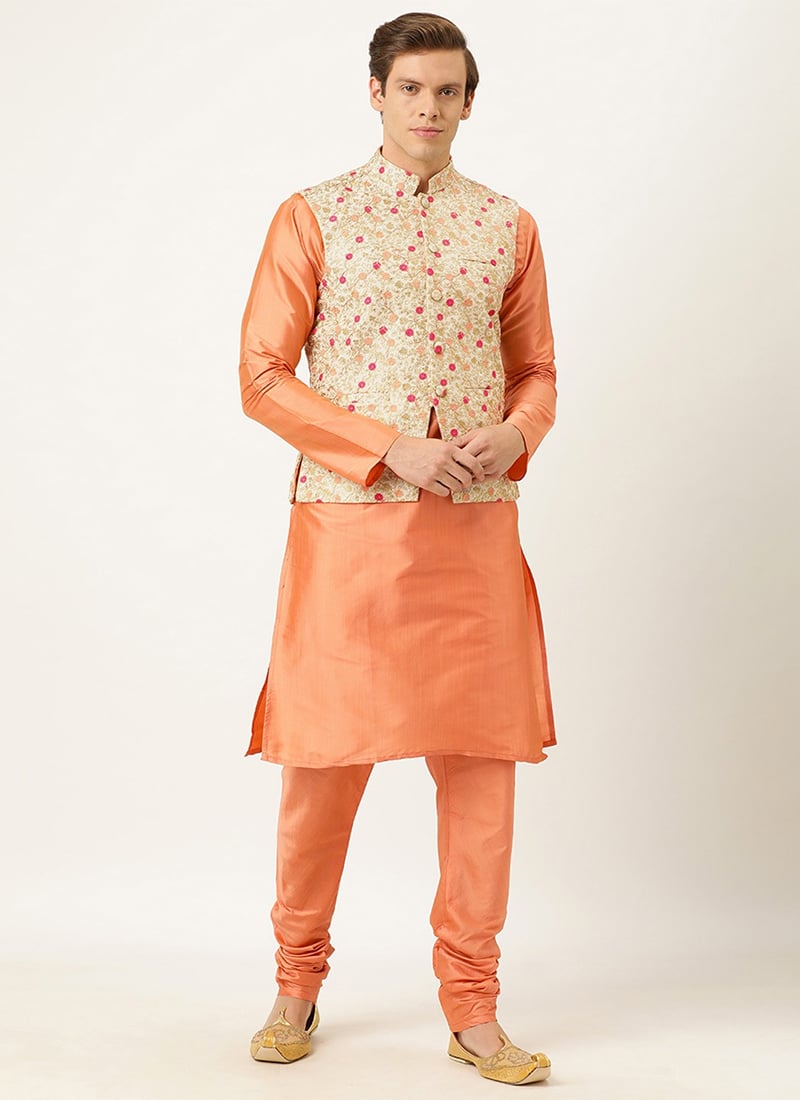 Ethnovog Peach N White Bandi Set