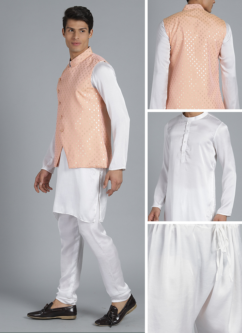 Shop Bollywood Vogue Customised White Bandi Set Made To Measure Dress For Men In All Sizes Kpbv01903745 Shop Bollywood Vogue Customised White Bandi Set Made To Measure Dress For Men In All Sizes Kpbv01903745