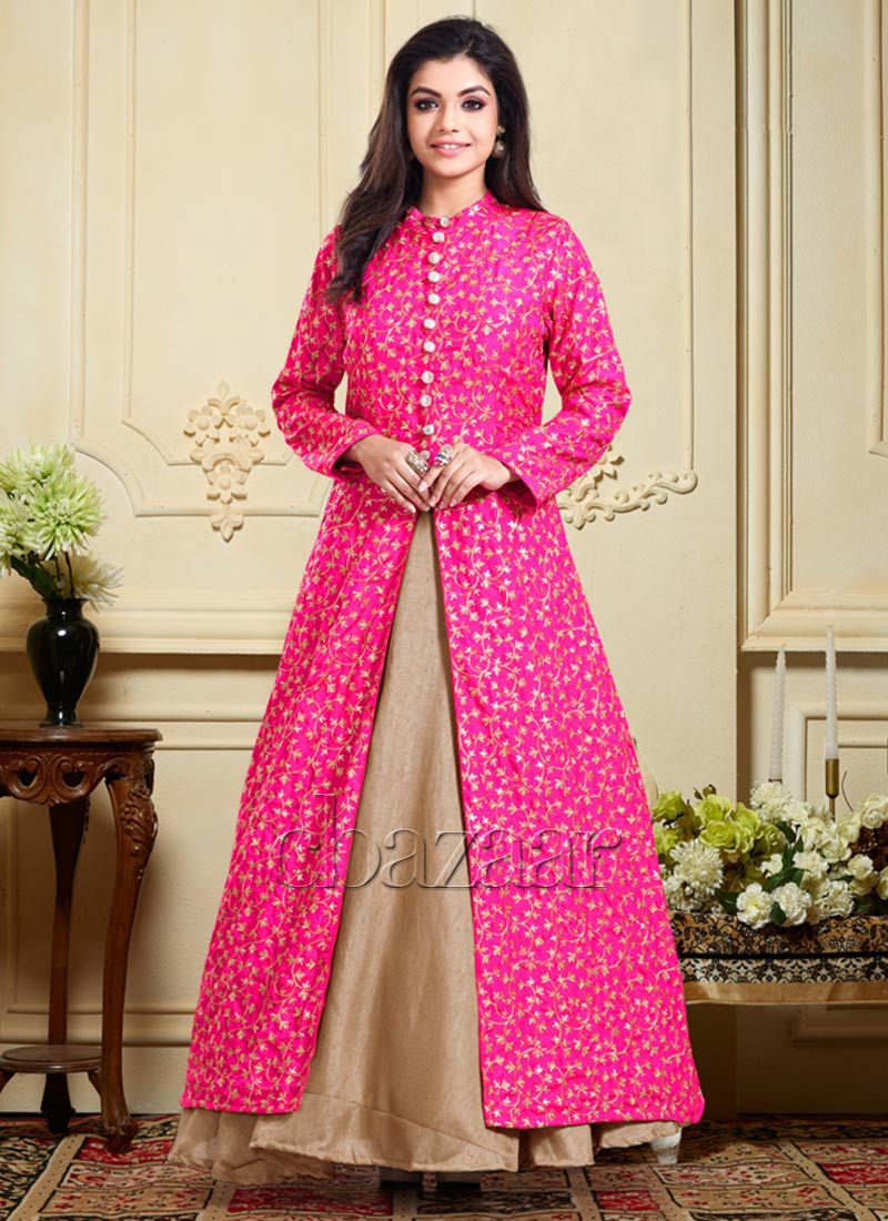 Ethnovog Embellished Jacket Gown