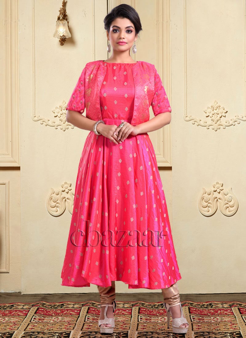 Ethnovog Jacket Style Churidar Suit Party Wear